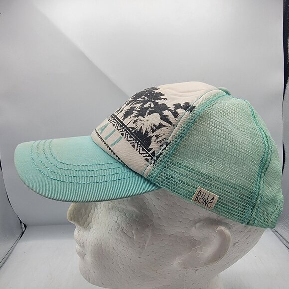 Billabong Hawaii Palm Trees Trucker Hat Cap Adjustable Casual Outdoors Summer - Picture 2 of 9